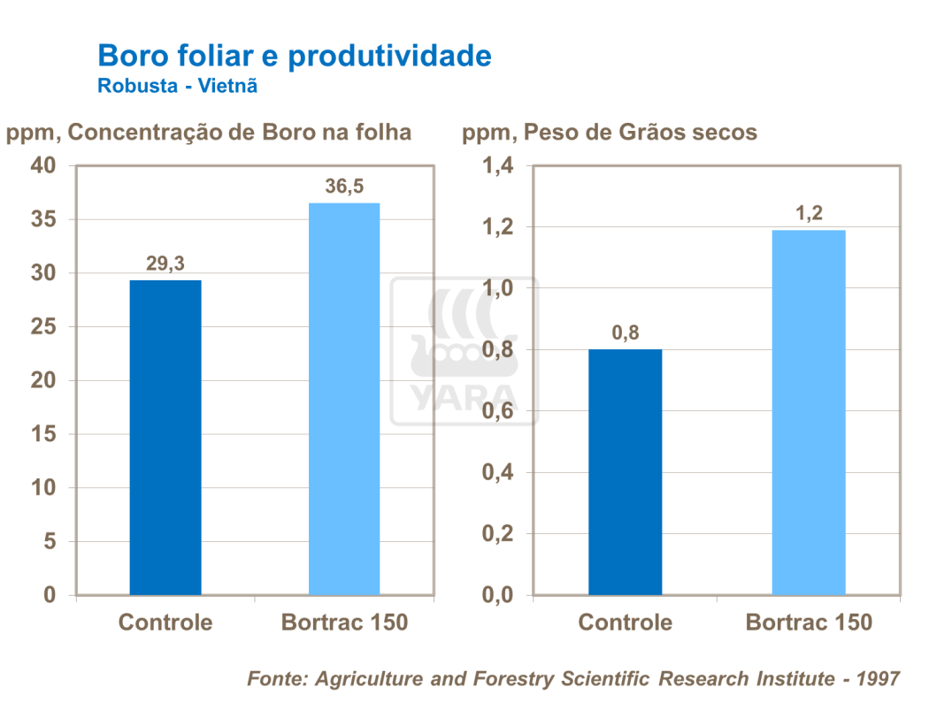 Boro foliar e produtividade