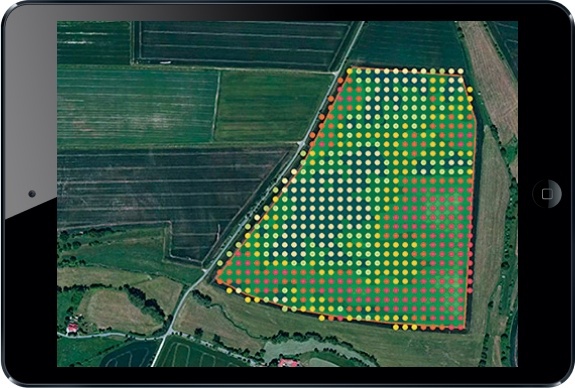 Tela do Atfarm com mapa de aplicação