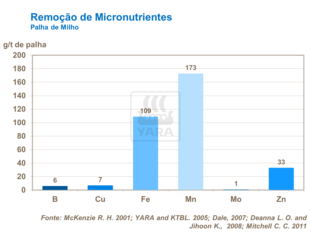 Remoção de micronutrientes - Palha de milho