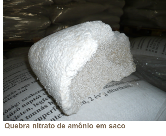 Quebra Nitrato de amônio em saco